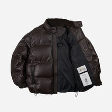 Load image into Gallery viewer, SNOWDON LEATHER DOWN JACKET - BROWN