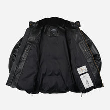 Load image into Gallery viewer, SNOWDON LEATHER DOWN JACKET - BLACK