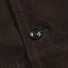 Load image into Gallery viewer, SUEDE FRENCH CAR COAT - DARK BROWN