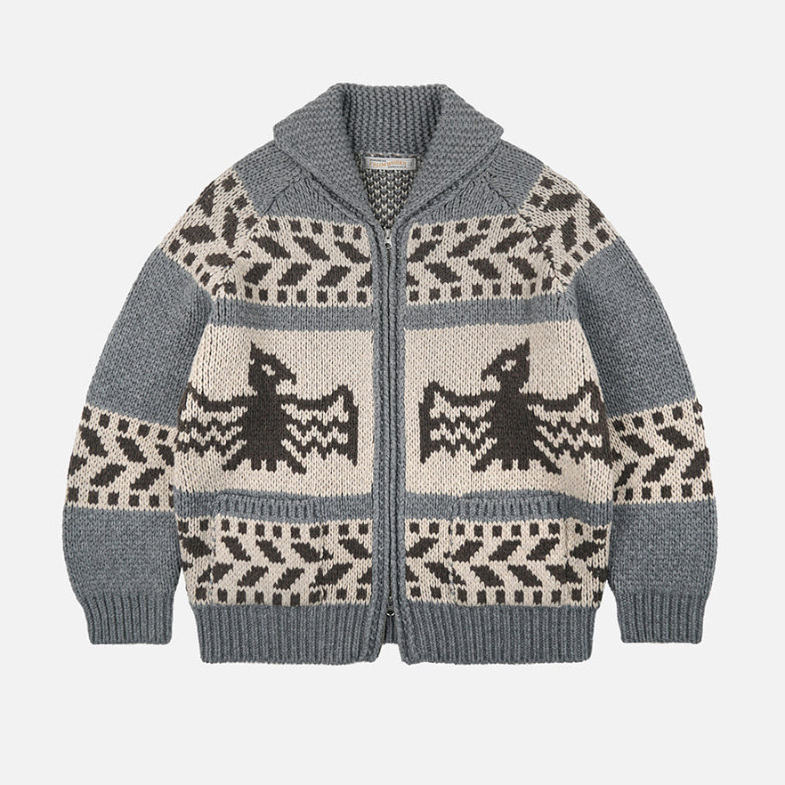 THUNDERBIRD COWICHAN CARDIGAN -GREY – Frizmworks