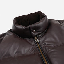 Load image into Gallery viewer, SNOWDON LEATHER DOWN JACKET - BROWN