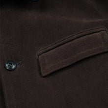 Load image into Gallery viewer, SUEDE FRENCH CAR COAT - DARK BROWN