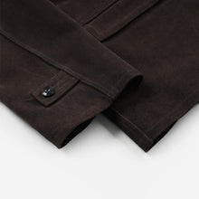Load image into Gallery viewer, SUEDE FRENCH CAR COAT - DARK BROWN
