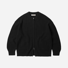Load image into Gallery viewer, WOOL DECK ZIPUP CARDIGAN - BLACK