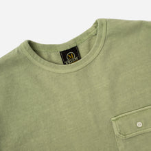 Load image into Gallery viewer, CIGARETTE POCKET PIGMENT DYEING T-SHIRT - GREEN