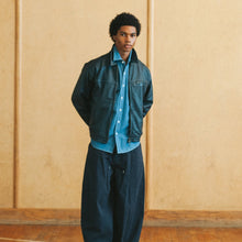 Load image into Gallery viewer, DESTROYED LEATHER JACKET - WASHED NAVY