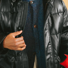 Load image into Gallery viewer, LEATHER KARAKORAM GOOSE DOWN PARKA JACKET - BLACK