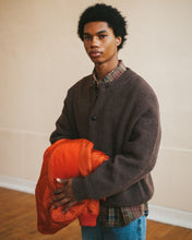 Load image into Gallery viewer, HEAVY WOOL ROUND CARDIGAN - CHOCO BROWN