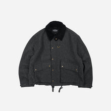 Load image into Gallery viewer, Herringbone Wool Hunting Jacket - Grey Black