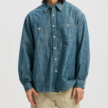 Load image into Gallery viewer, KUROKI CHAMBRAY WORK SHIRT - WASHED BLUE