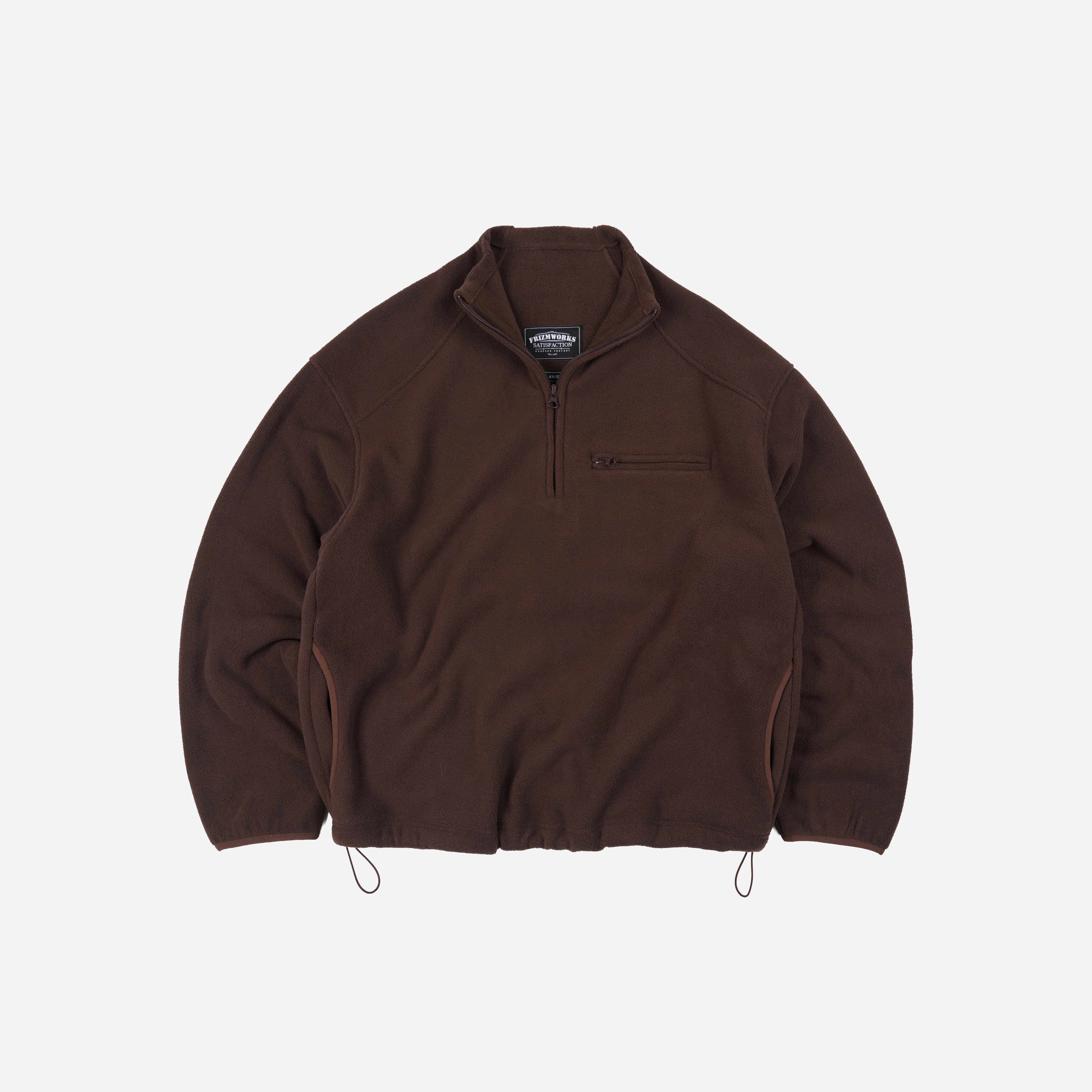 Frizmworks Mock Neck Fleece Anorak Parka - Brown | Frizmworks EU
