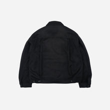 Load image into Gallery viewer, Solid Wool Trucker Jacket - Black