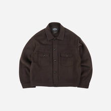 Load image into Gallery viewer, Solid Wool Trucker Jacket - Brown