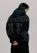 Load image into Gallery viewer, Thunderbird Cowichan Cardigan - Navy