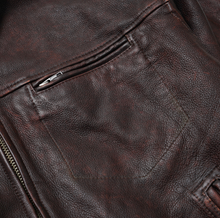 Load image into Gallery viewer, Destroyed Cowhide Leather Jacket - Brown