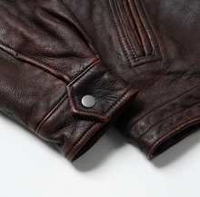 Load image into Gallery viewer, Destroyed Cowhide Leather Jacket - Brown