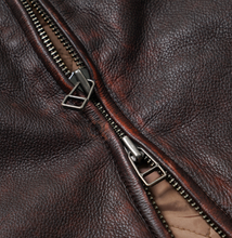 Load image into Gallery viewer, Destroyed Cowhide Leather Jacket - Brown