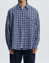 Load image into Gallery viewer, UNEVEN CHECKED SHIRT - BLUE