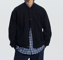 Load image into Gallery viewer, SWEAT VARSITY JACKET - BLACK