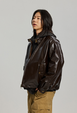 Load image into Gallery viewer, Waxed Cowhide Buddy Harrington Jacket - Brown