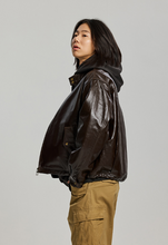 Load image into Gallery viewer, Waxed Cowhide Buddy Harrington Jacket - Brown