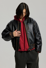 Load image into Gallery viewer, Lambskin Flight Jacket - Washed Brown