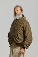 Load image into Gallery viewer, Wool Flight Jacket - Moss Green