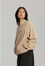 Load image into Gallery viewer, Mock Neck Fleece Anorak Parka - Beige