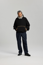 Load image into Gallery viewer, Needle Stitch Pullover Hoody - Black Brown