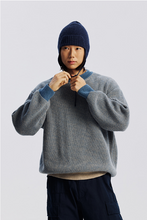 Load image into Gallery viewer, Rollneck Ringer Knit - Blue