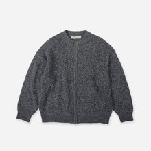 Load image into Gallery viewer, TWEED ZIP UP CARDIGAN - CHARCOAL