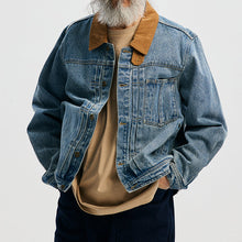 Load image into Gallery viewer, WASHED DENIM TRUCKER JACKET - BLUE