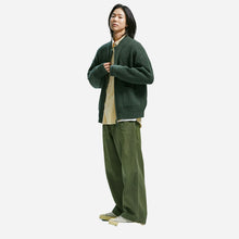 Load image into Gallery viewer, WOOL DECK ZIP UP CARDIGAN - FOREST GREEN