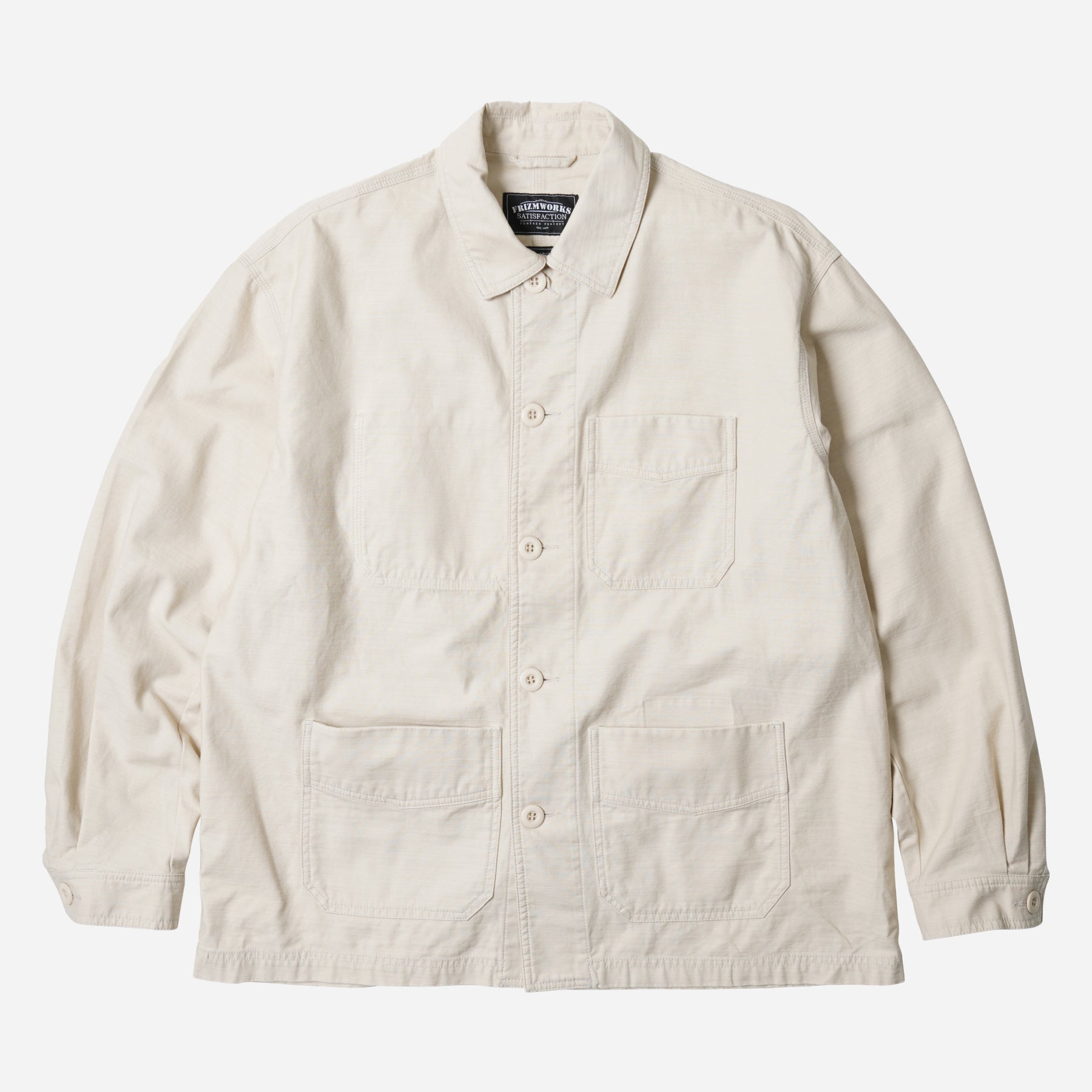 BACKSATIN FRENCH WORK JACKET - CREAM