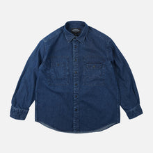 Load image into Gallery viewer, BLEACHED DENIM UTILITY SHIRT - INDIGO