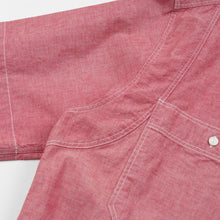 Load image into Gallery viewer, CHAMBRAY BIG POCKET HALF SHIRT - RED