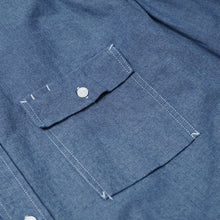 Load image into Gallery viewer, CIGARETTE POCKET CHAMBRAY SHIRT - BLUE