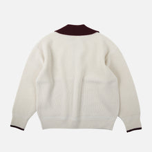 Load image into Gallery viewer, CONTRAST COLLAR HALF ZIP KNIT - CREAM