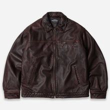 Load image into Gallery viewer, Destroyed Cowhide Leather Jacket - Brown