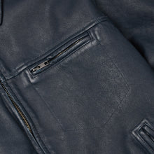 Load image into Gallery viewer, DESTROYED LEATHER JACKET - WASHED NAVY