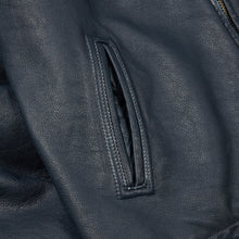 Load image into Gallery viewer, DESTROYED LEATHER JACKET - WASHED NAVY