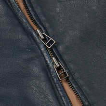 Load image into Gallery viewer, DESTROYED LEATHER JACKET - WASHED NAVY