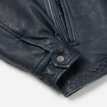 Load image into Gallery viewer, DESTROYED LEATHER JACKET - WASHED NAVY