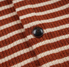 Load image into Gallery viewer, WOOL STRIPE ROUND CARDIGAN - BRICK