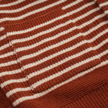 Load image into Gallery viewer, WOOL STRIPE ROUND CARDIGAN - BRICK