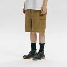 Load image into Gallery viewer, FADED COTTON CARGO SHORTS - TAN