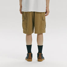Load image into Gallery viewer, FADED COTTON CARGO SHORTS - TAN