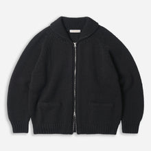 Load image into Gallery viewer, HEAVY COWICHAN ZIP UP CARDIGAN - BLACK