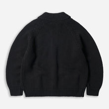 Load image into Gallery viewer, HEAVY COWICHAN ZIP UP CARDIGAN - BLACK