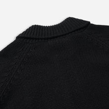 Load image into Gallery viewer, HEAVY COWICHAN ZIP UP CARDIGAN - BLACK